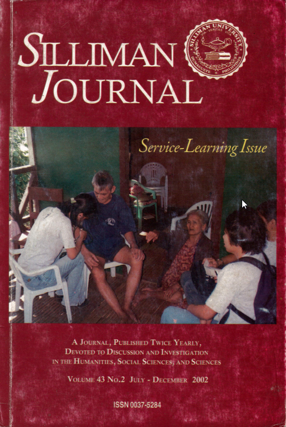 					View Vol. 43 No. 2 (2002): Silliman Journal
				