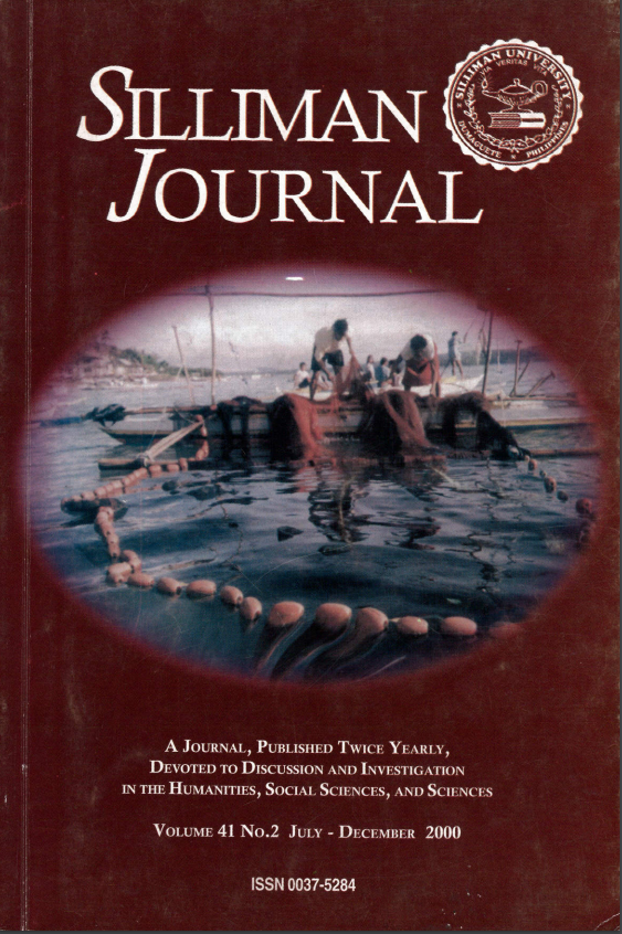 					View Vol. 41 No. 2 (2000): Silliman Journal
				