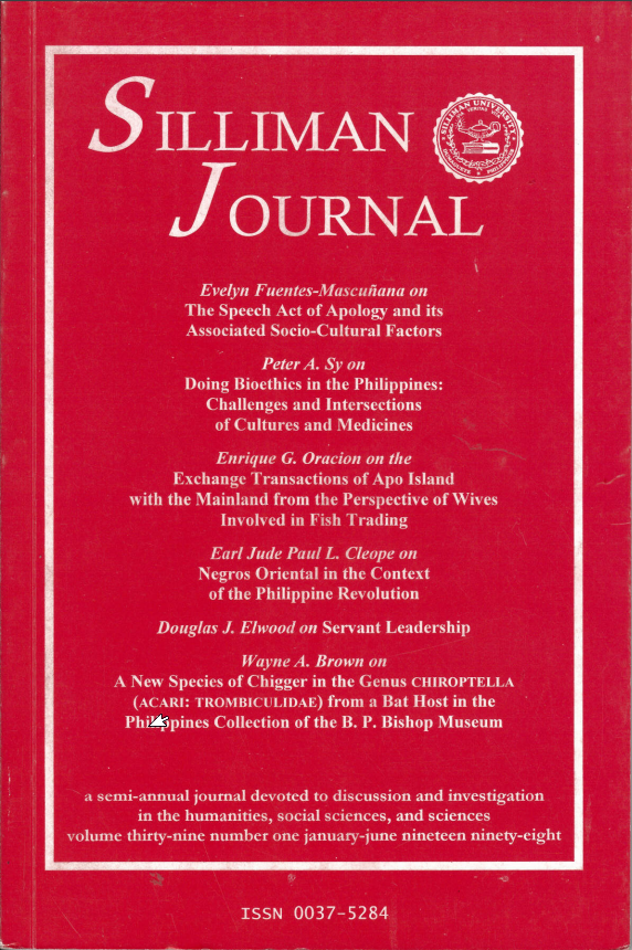 					View Vol. 39 No. 1 (1998): Silliman Journal
				